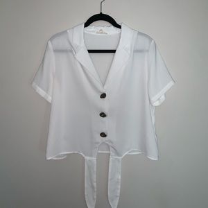 White Linen Top